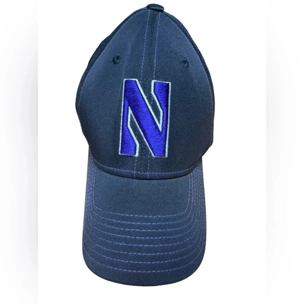 Northwestern University Wildcats Black Flexfit Hat with Stylized N Design